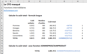 Fonction SOMMEPROD
