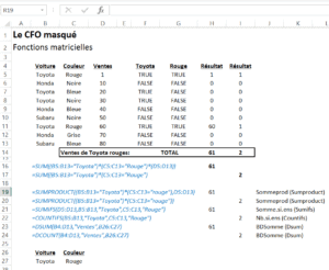 Fonction matricielle Excel