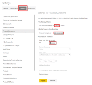 Rafraîchissement de données Power BI