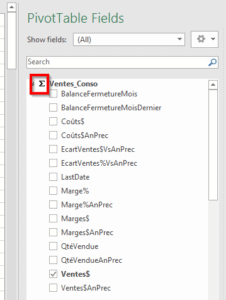 Analyze in Excel Mesures