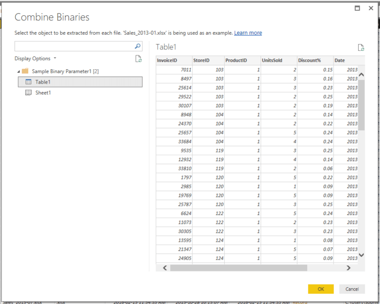 Combiner les fichiers Excel d'un dossier dans Power BI