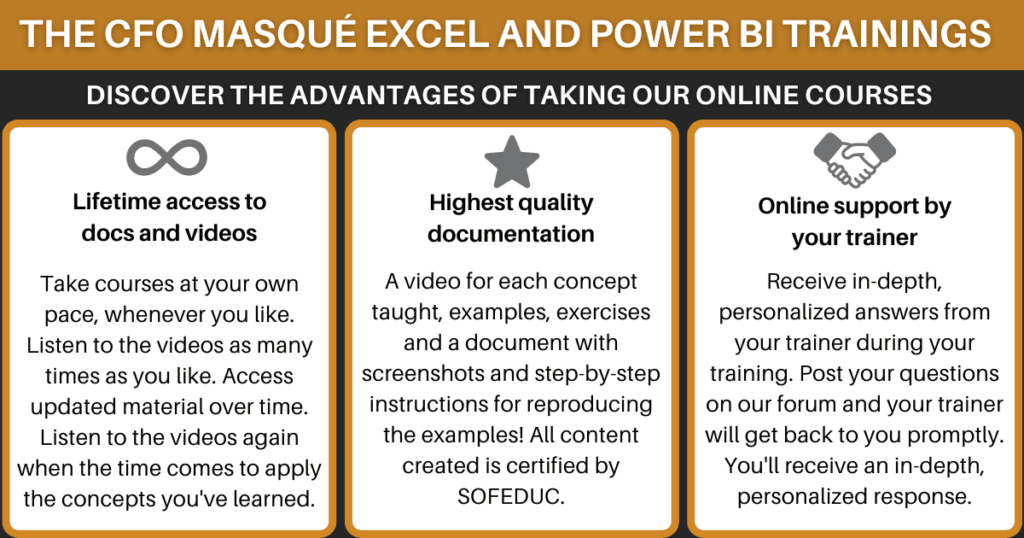 Excel and Power BI courses by Le CFO masqué