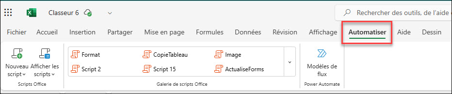 Excel Web Menu Script