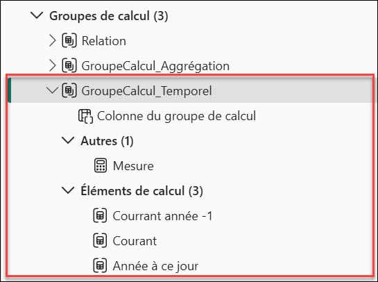 Groupes de calculs temporels