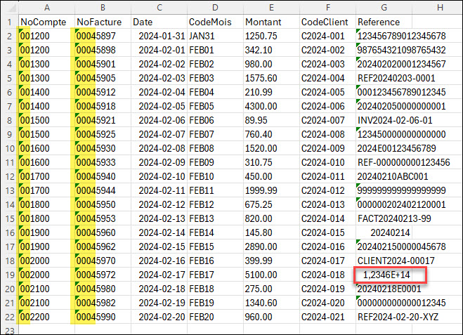Résultat sans convertir